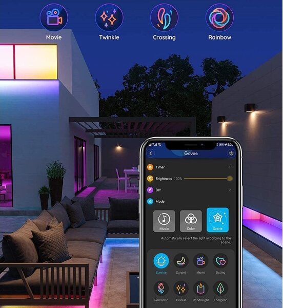 Govee - Outdoor Pro SMART RGBICWW venkovní LED pásek 10m Wi-Fi IP65