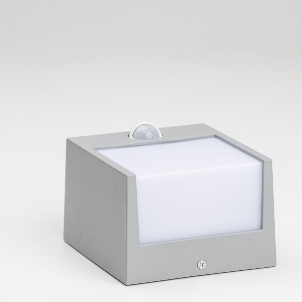 Brilagi -LED Venkovní nástěnné svítidlo se senzorem TERNI LED/12W/230V šedá IP44