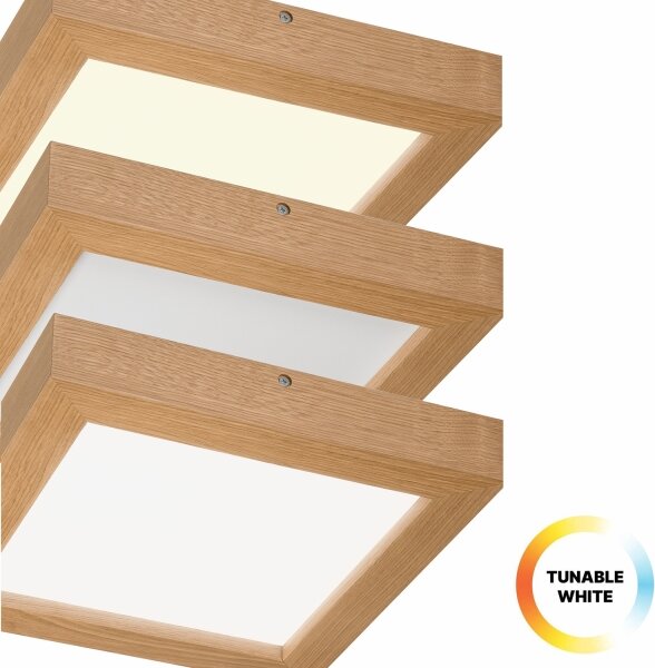 Brilagi-LED Stmívatelné svítidlo WOODY FRAME LED/24W/230V dub 30x30 cm IP44 + DO