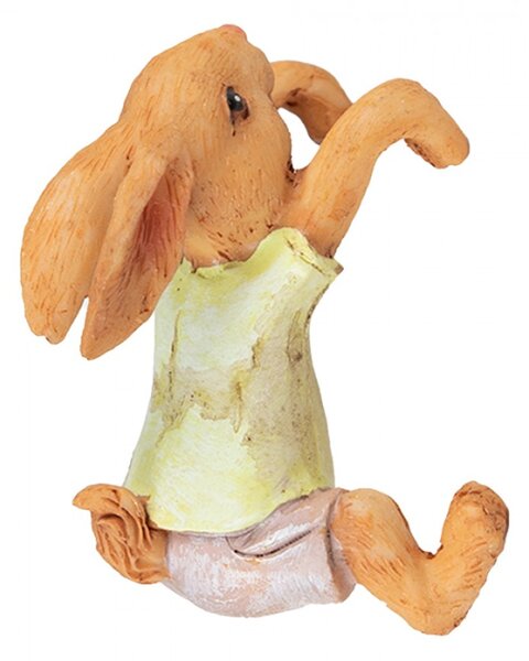 Figurka hopsajícího zajíčka v žlutém tričku – 5x5x9 cm
