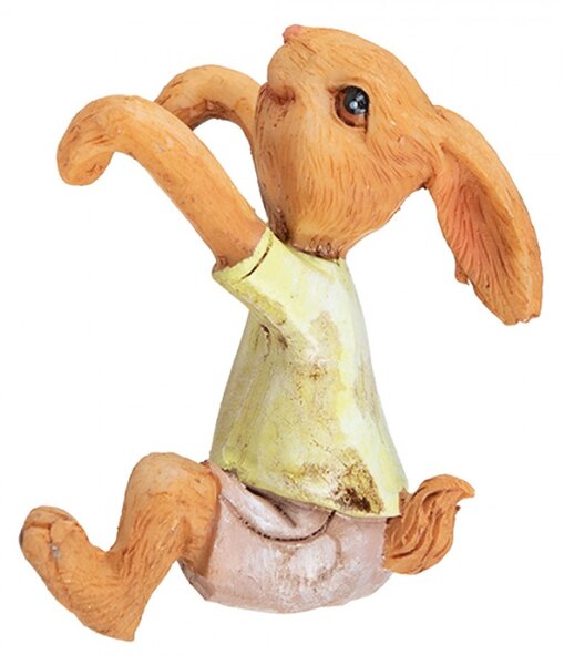 Figurka hopsajícího zajíčka v žlutém tričku – 5x5x9 cm