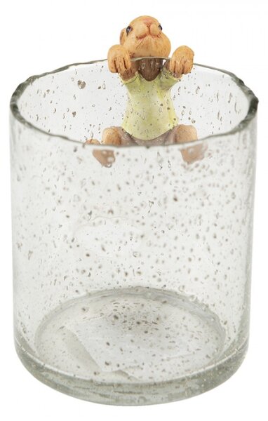 Figurka hopsajícího zajíčka v žlutém tričku – 5x5x9 cm