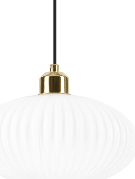Lustr na lanku HARMA 1xE27/15W/230V pr. 25 cm bílá/zlatá