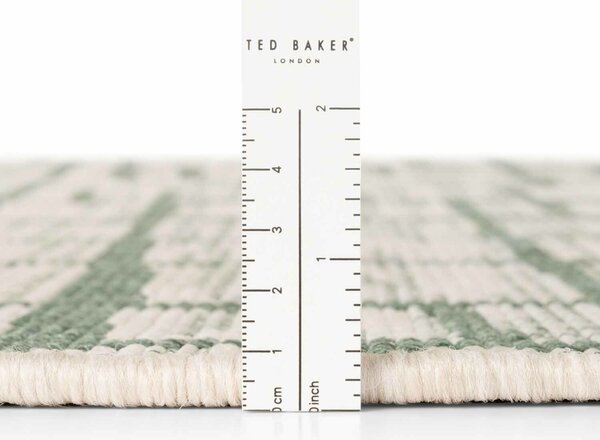 Ted Baker, Kusový koberec Ted Baker Haringey 106389 Green White kruh, 160x160, zelená, chodba / předsíň