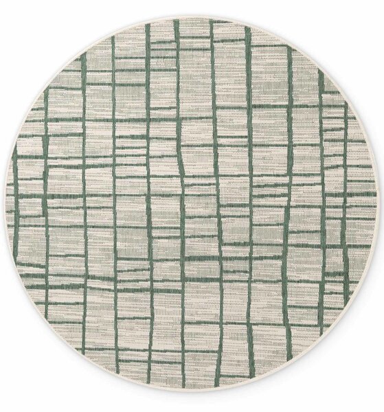 Ted Baker, Kusový koberec Ted Baker Haringey 106389 Green White kruh, 160x160, zelená, chodba / předsíň