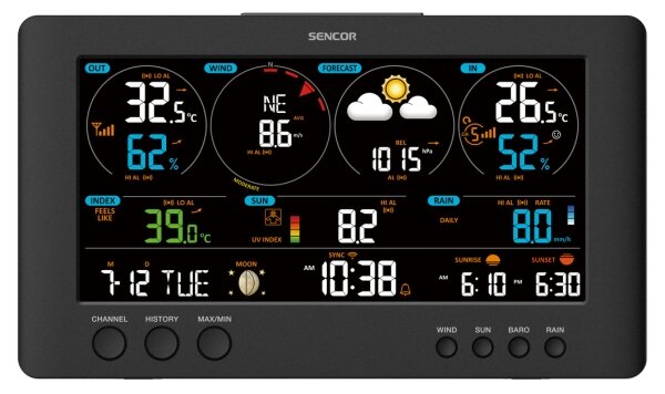 Sencor - Profesionální meteostanice s barevným LCD displejem 5V/1xCR2032 Wi-Fi