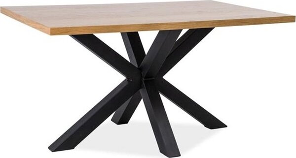Casarredo Jídelní stůl CROSS 150x90, dýha dub/černý kov