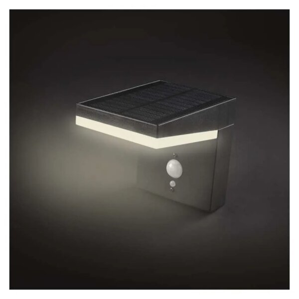 LED Solární nástěnné svítidlo se senzorem LED/4,4W/3,7V 2200 mAh IP44