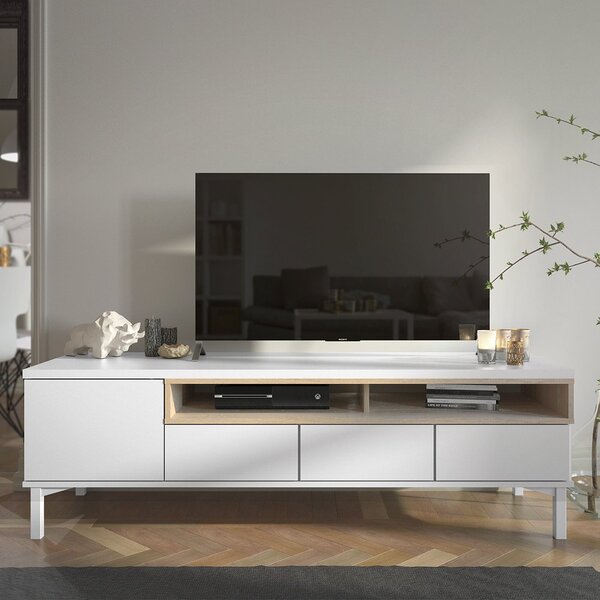 TV stolek Roomers 92179 bílá/dub sonoma - Tvilum