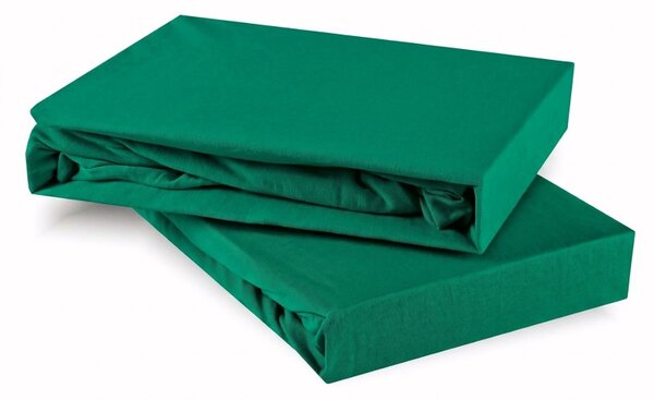 Prostěradlo ložní tmavě zelená jersey EMI, Dětská plachta 60x120