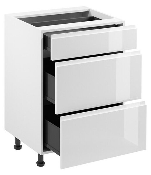 Kuchyňská skříňka ASPEN D60S3 - bílá/bílá
