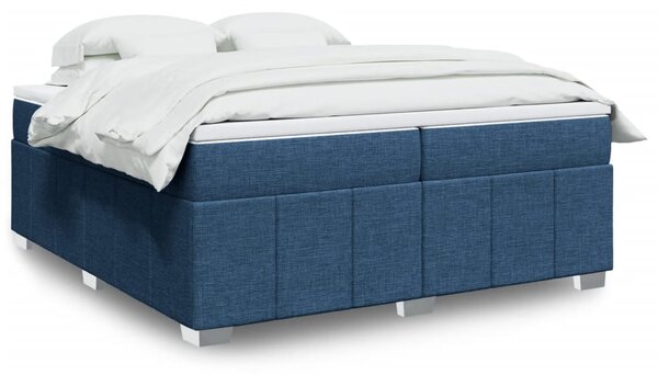 Box spring postel s matrací modrá 200x200 cm textil 3285504