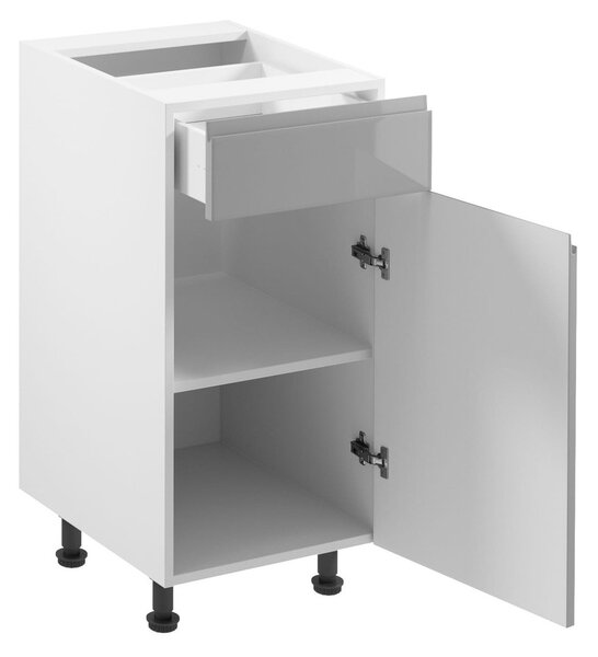 Kuchyňská skříňka ASPEN II D40S1-P/L - bílá/šedá Otevírání vpravo