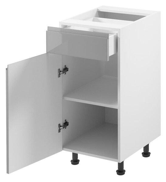 Kuchyňská skříňka ASPEN II D40S1-P/L - bílá/šedá Otevírání vlevo