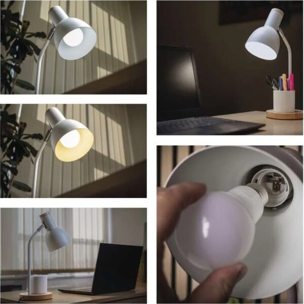 Stolní lampa POPPY 1xE27/25W/230V bílá