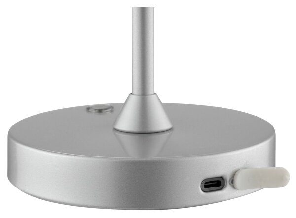 Brilliant - LED Stm nab dotyk stolní lampa ELORA LED/2,5W/5V 2700K IP44 stříbrná