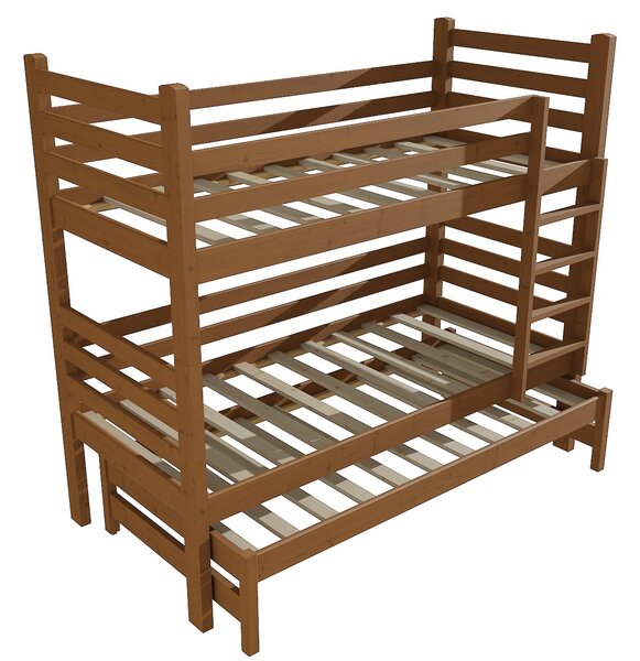 Vomaks Patrová postel s výsuvnou přistýlkou M 008 NEW* Rozměr: 80 x 190 cm, Prostor mezi lůžky: 100 cm, Barva: moření dub