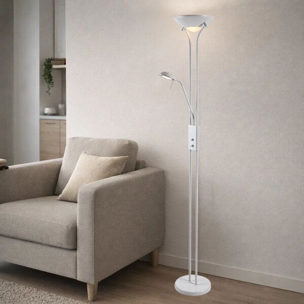 Brilagi - Stmívatelná stojací lampa SCARLETT 1xR7s/230W/230V + 1xG9/40W bílá