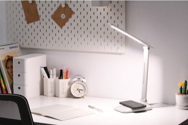 Immax 09107L - LED Stm stolní lampa s bez nabíjením QI LUMI LED/7W/230V bílá
