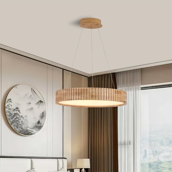 Brilagi - LED Lustr na lanku FALCON WOOD MODERN LED/30W/230V pr. 45 cm dřevo
