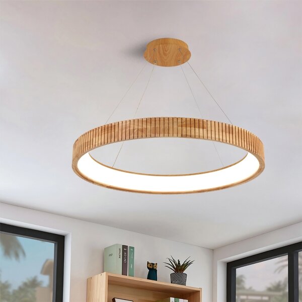 Brilagi - LED Lustr na lanku FALCON WOOD MODERN LED/60W/230V pr. 80 cm dřevo