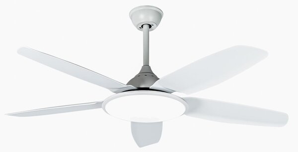 Stropní ventilátor Divian s LED osvětlením, bílý, DC, tichý, CCT – Lucande Lucande, Divian, Bílá, Obývací pokoj, Kov, Moderní