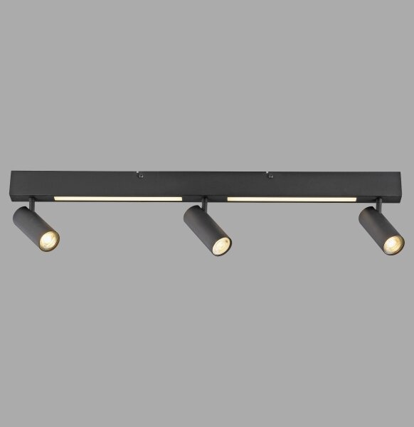 Schöner Wohnen 11794-18 - LED Bodové svítidlo DANTE 3xGU10/10W+LED/14,4W černá