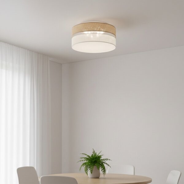 LED Stropní svítidlo SIRJA BOHO LED/20W/230V pr. 35 cm béžová/bílá