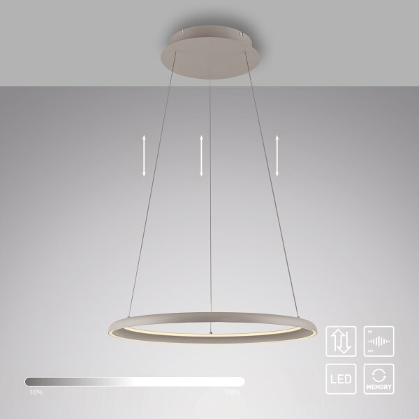 Schöner Wohnen 15570-39-LED Stm. lustr na lanku QUILLO LED/36W/230V pr.60cm šedá