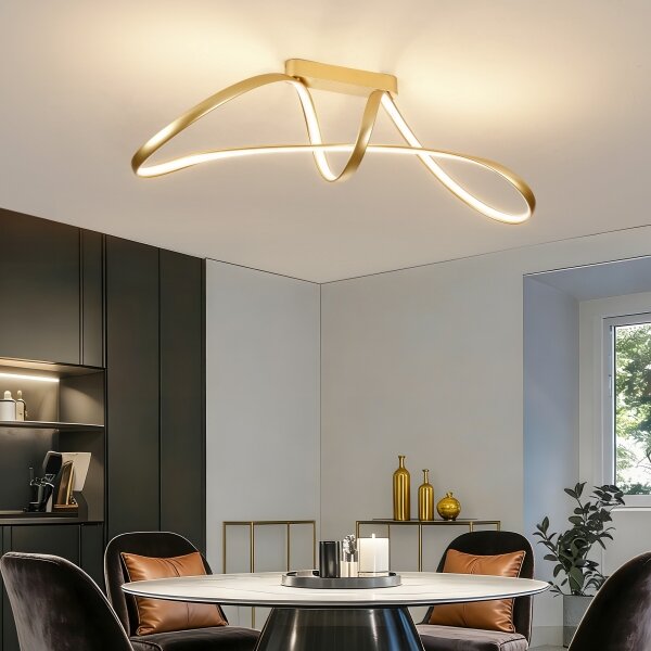 Brilagi-LED Stmívatelný přisazený lustr TWISTER LED/60W/230V 3000-6000K zlatá+DO