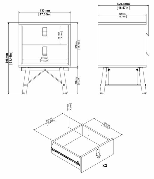 Noční stolek RY 86014 bílý mat - Tvilum