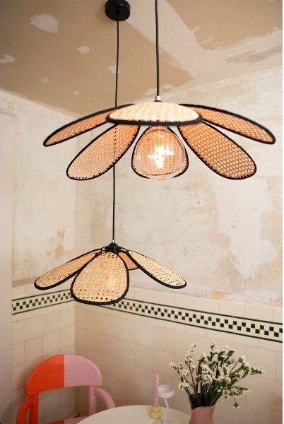 Osram - Lustr na lanku DECOR RATTAN 1xE27/15W/230V pr. 58 cm béžová/černá