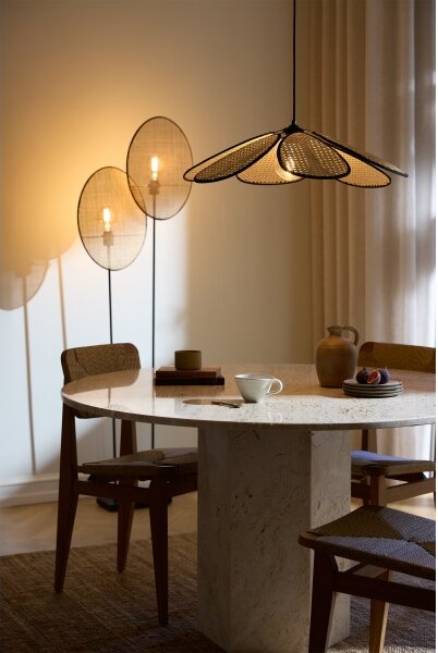 Osram - Lustr na lanku DECOR RATTAN 1xE27/15W/230V pr. 58 cm béžová/černá