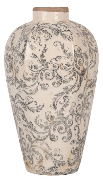 Keramická váza s šedými ornamenty Annemiek S – 17x30 cm