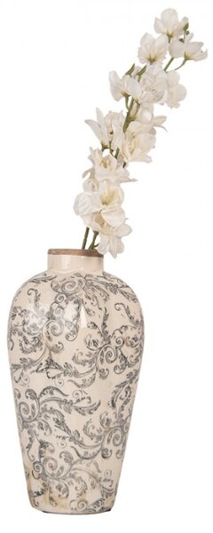 Keramická váza s šedými ornamenty Annemiek S – 17x30 cm