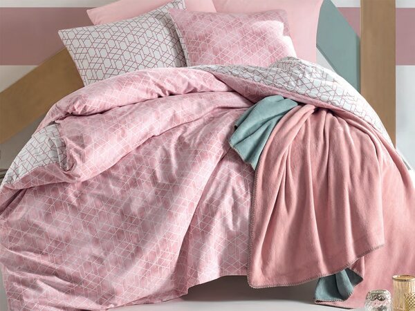 Cottonbox povlečení 100% bavlněné renforcé Geometry Pink - 240x220 / 2x70x90 cm