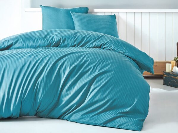 Cottonbox povlečení bavlněný satén Stripe turquise - 140x220 / 70x90 cm