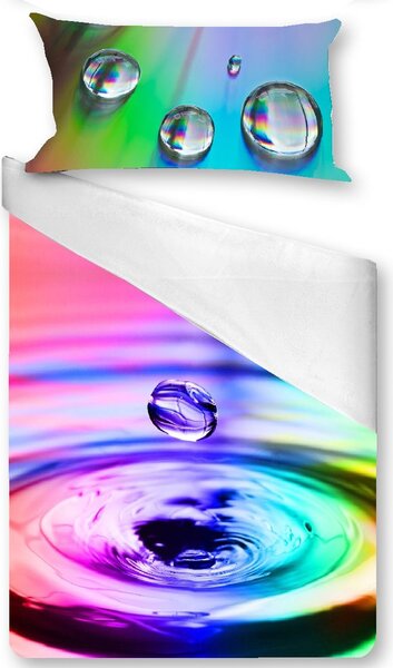 Gipetex Natural Dream 3D Italské povlečení 100% bavlna Water rainbow - 140x200 / 70x90 cm