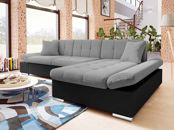 Rohová sedací souprava Magnir, Potah: ekokůže Soft 011 (černá) + Soul 17, Strana: pravá 5903211400100