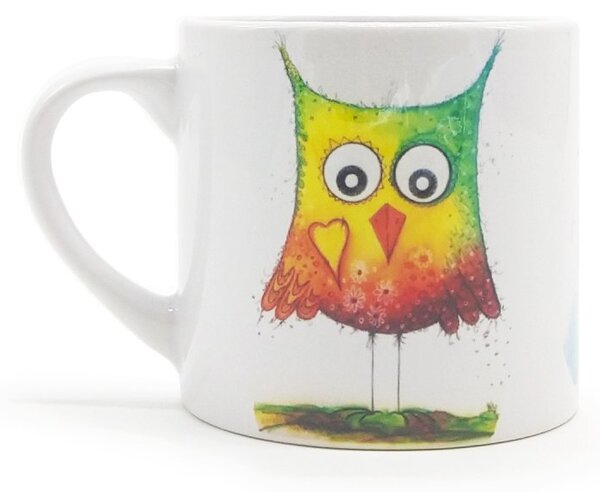Porcelánový hrnek Srdeční záležitost Ptáčci a ovečka, bílý, český design, 200 ml