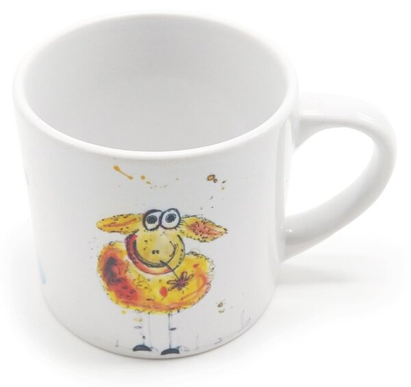 Porcelánový hrnek Srdeční záležitost Ptáčci a ovečka, bílý, český design, 200 ml