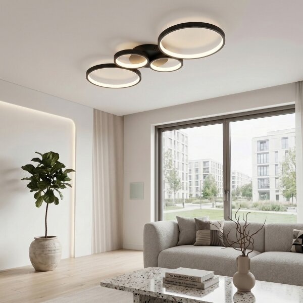 Brilagi - LED Stmívatelné stropní svítidlo RINGO LED/34W/230V černá + DO