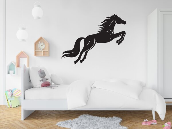 Kůň ve skoku - samolepky na zeď Barevná varianta: černá