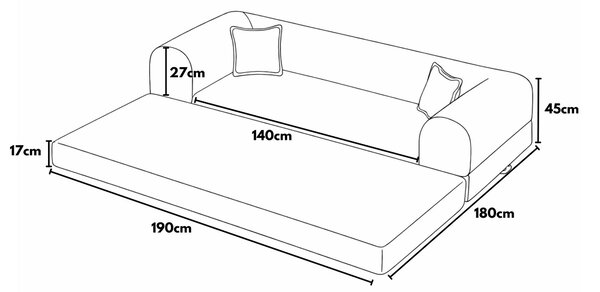Třísedačka Legito (béžová). Akce -15%