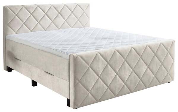 POSTEL BOXSPRING, 180/200 cm, krémová home24 - Postele s úložným prostorem, Online Only