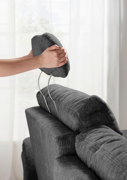 ROHOVÁ SEDAČKA, textil, antracitová Livetastic - Sedací soupravy, Online Only