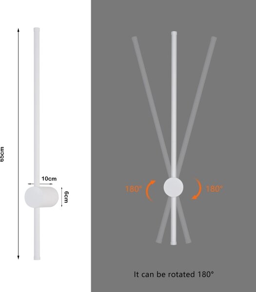 Brilagi - LED Venk. nást. svít. AURA LED/12W/230V 3000K IP54 65 cm bílá CRI 90