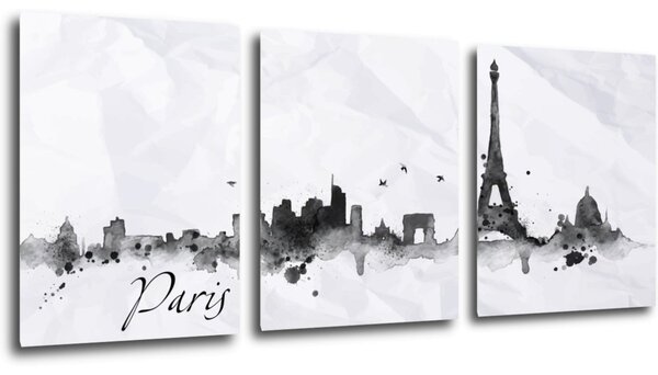 Impresi Obraz Paříž panorama - 90 x 40 cm (3 dílný)