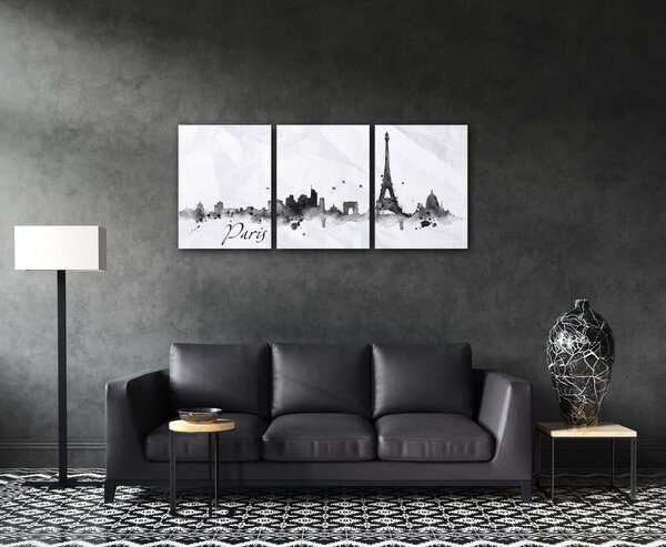 Impresi Obraz Paříž panorama - 90 x 40 cm (3 dílný)