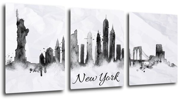 Impresi Obraz New York panorama - 90 x 40 cm (3 dílný)